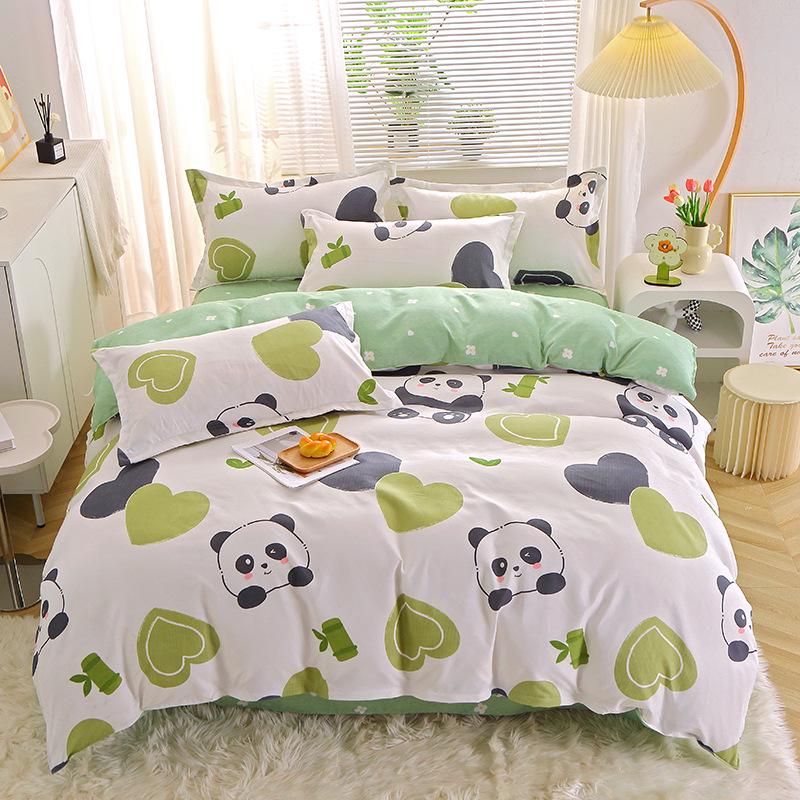 Gestreifte Bettwäsche aus gebürsteter Baumwolle für Herbst/Winter – Verdickter Bettbezug & Laken