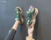 European station dad shoes women 2025 spring and summer explosion Internet celebrity leather color matching platform comfortable sports and leisure s