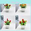 Plastic Fruit Bonsai Set With Faux Flowers And Miniature Decorative Plants For Home Decor