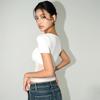 Short-sleeved T-shirt Square Stitching Top Short Top