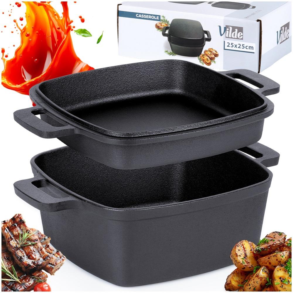 Cast iron pot with lid 2 in 1 CAST LINE 25 cm, 4.5 l / 1.8 l