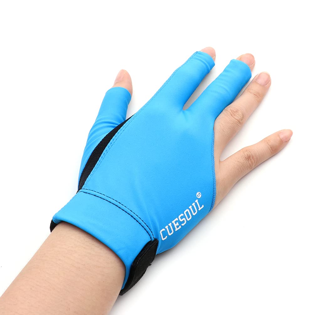 CUESOUL Left Hand Billiard Gloves, 3 Fingers, Cut-Out Gloves