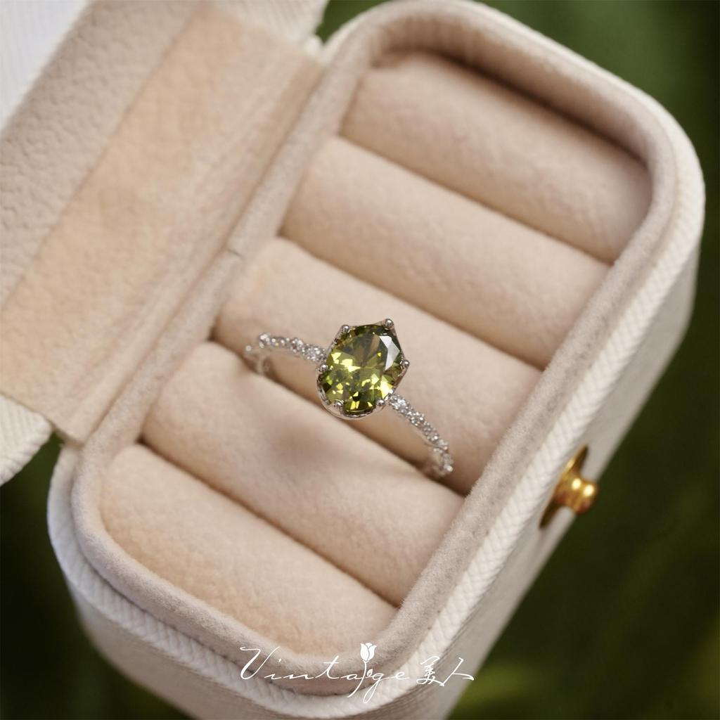 Li Luo Vintage Gold Gebürsteter 925 Sterling Silber Verstellbarer Damenring