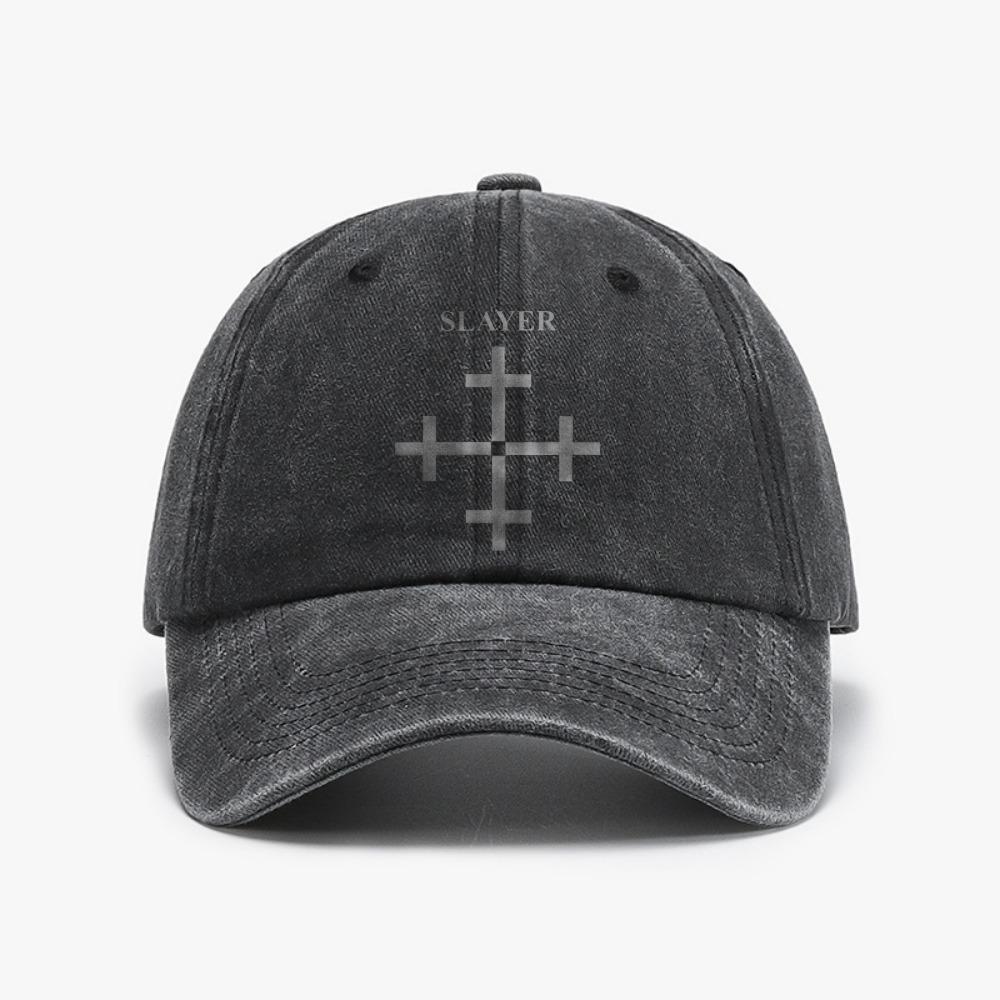 Fashion Heavy Slayer Thrash Metal Baseball Cap Knight Jerusalem Cross Christian caps Washed Distressed Denim adjustable hats