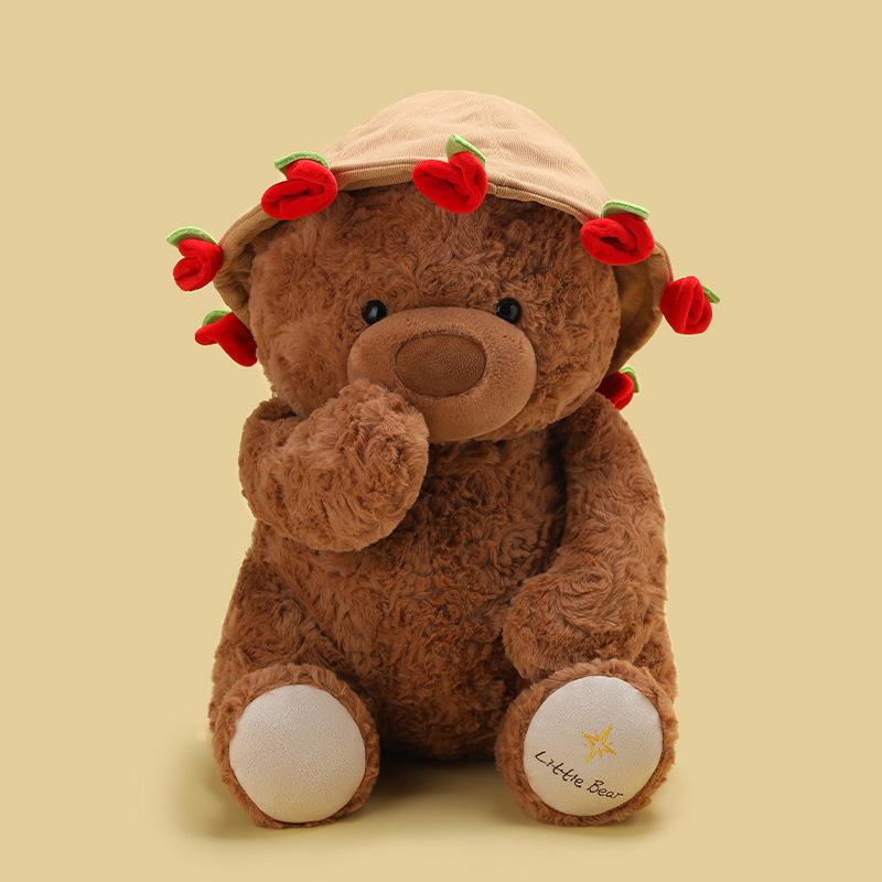 Fragrance of Ever-changing Rose Bear Plush Toy Confession Doll 520 Valentine's Day Gift Hat Flower Teddy Bear