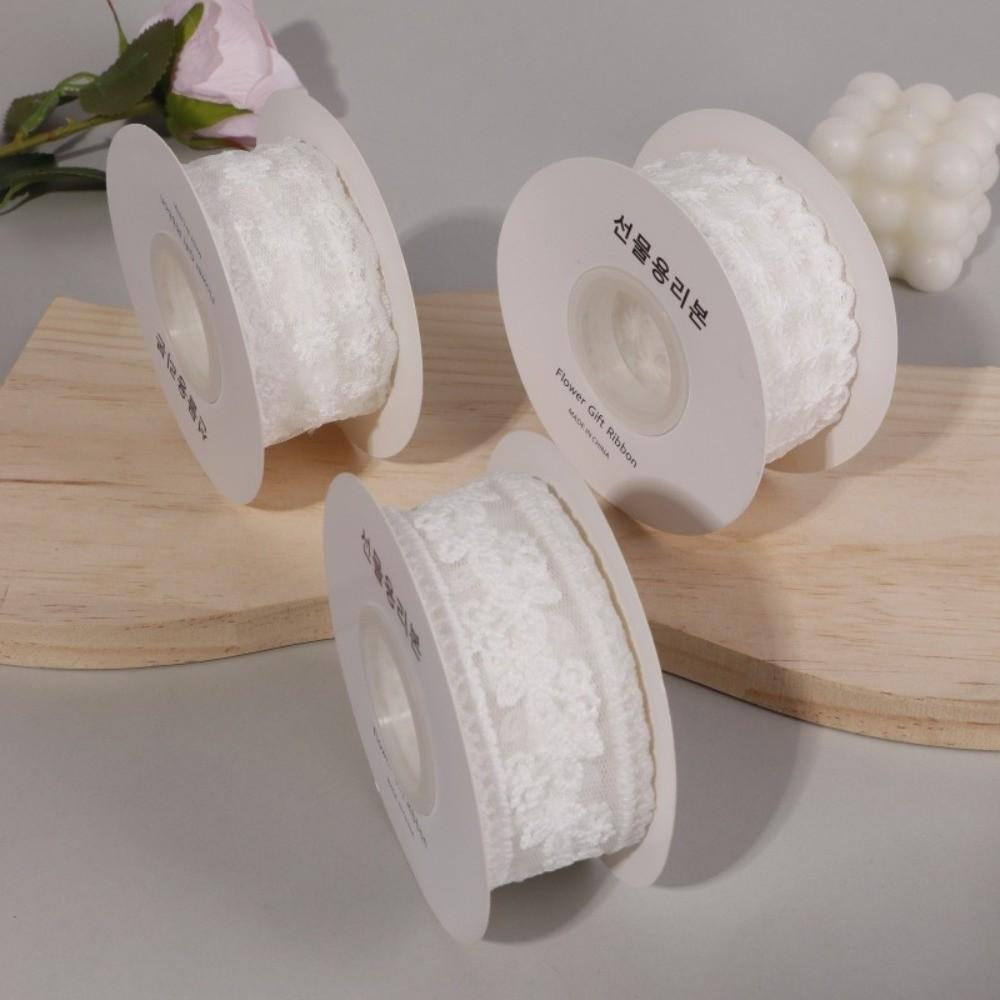 5 Yards/Roller Embroidered Lace Ribbon Floral Embroidery Gifts Packaging Material Lace Roll Trim