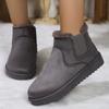 2024 Winter Women Short Plush Warm Snow Boots Casual Shoes New Suede Fur Chelsea Ankle Boots Flats Platform Ladies Shoes Botas