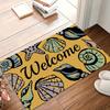 Multi Scene Welcome Doormat Seashell Starfish Design Non Slip Washable Easy To Clean for Entryway Patio Bathroom Cozy Decor