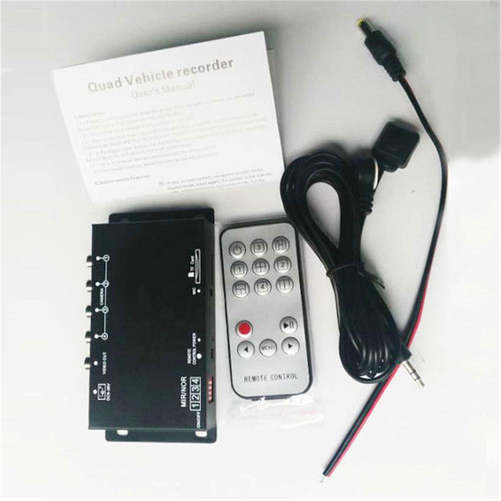 DC12/24V Car Vechicle Recorder 4 Way Parking Camera Video Control Box Converter