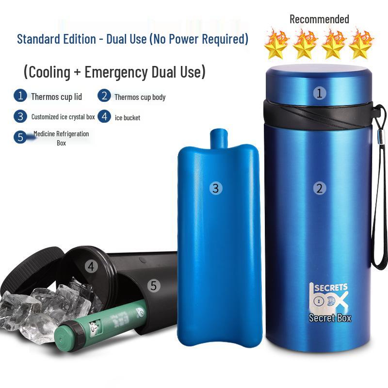 Portable Insulin Cooler Box, Mini Fridge for Medicine and Beverages, Outdoor Car Cooler Cup