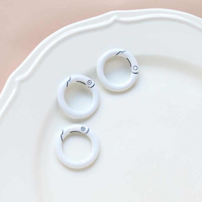 Macaron Color Heart Ring Keychain Clasp for DIY Jewelry, Bracelets, and Phone Chains