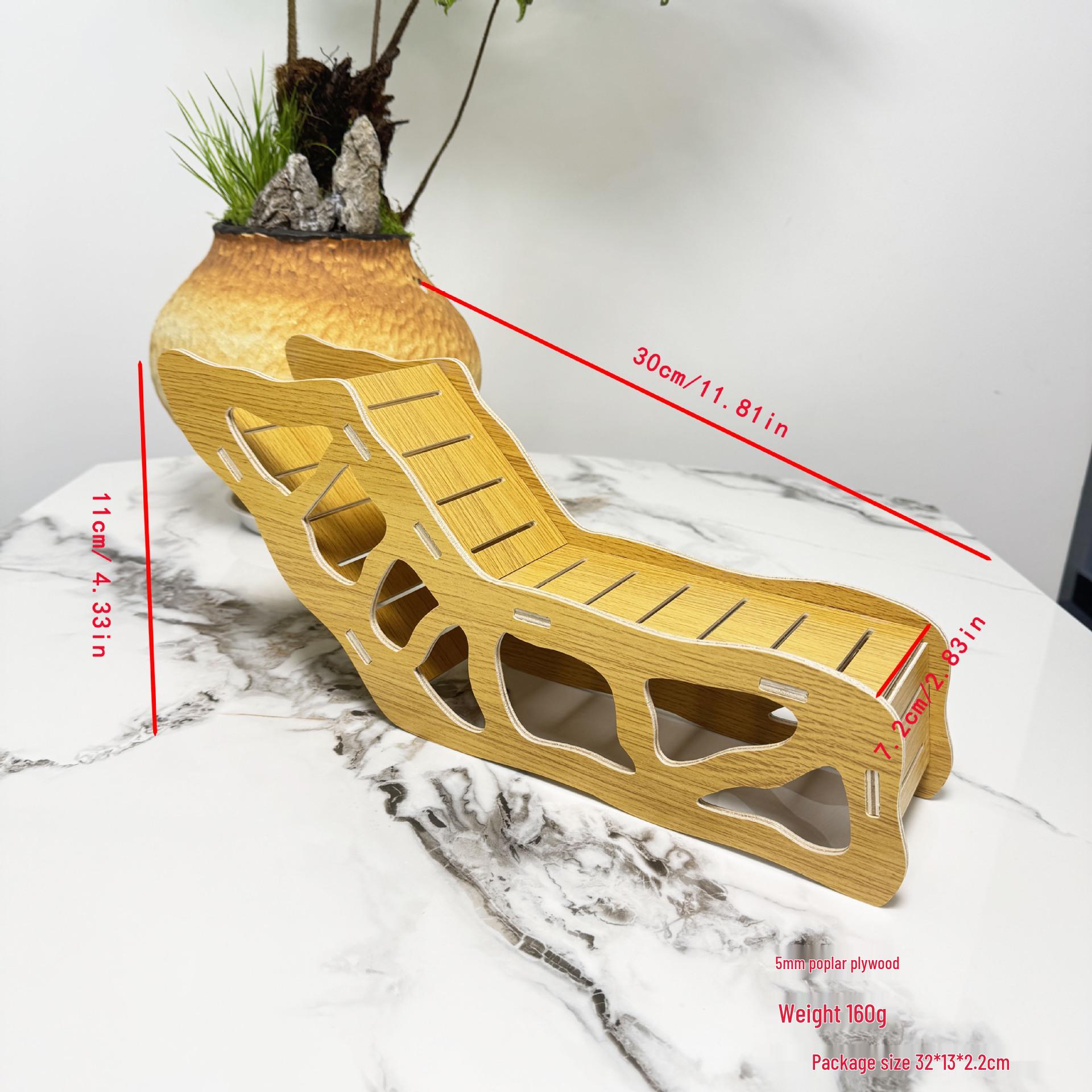 Деревянный двухэтажный домик-тоннель для хомяка и платформа для копания