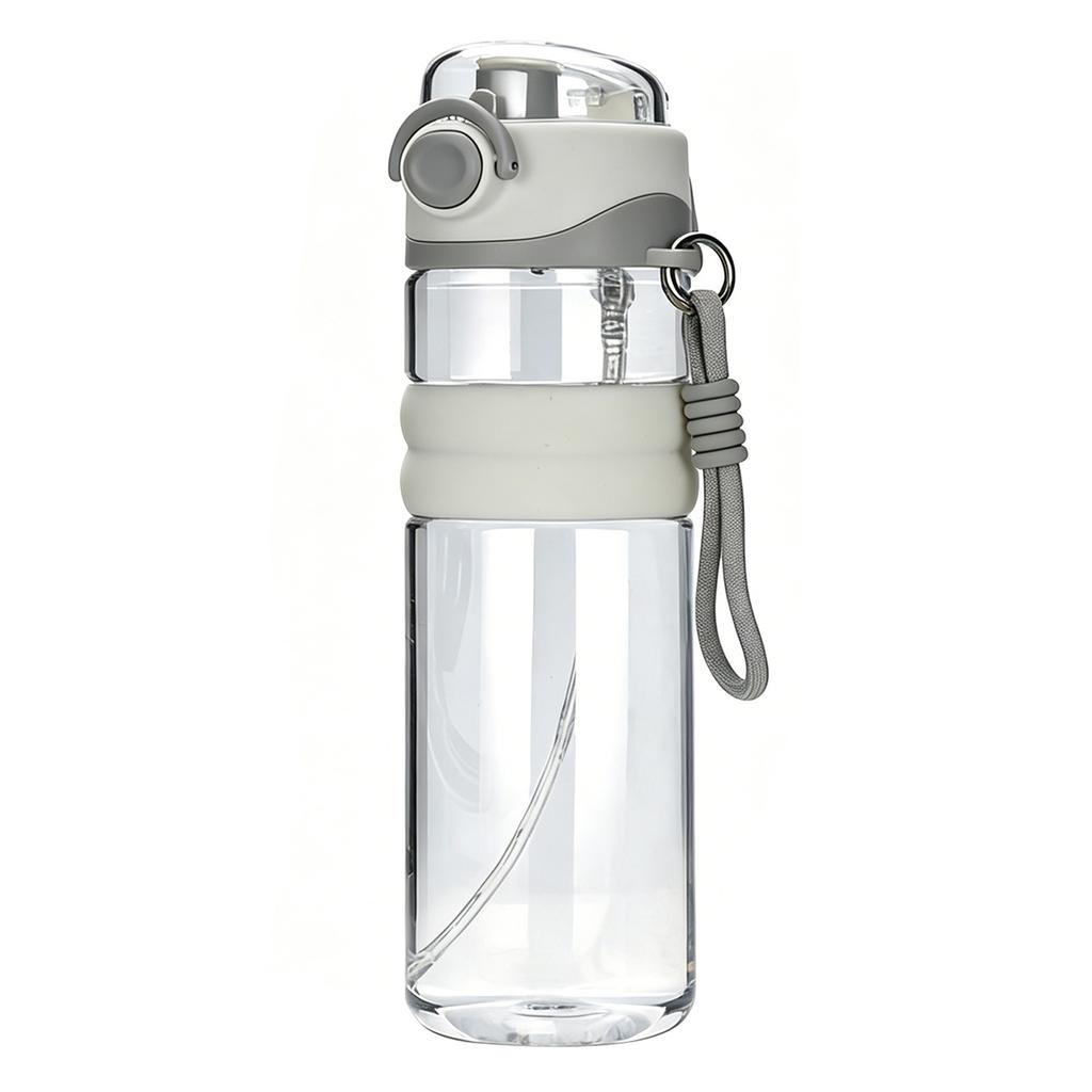 Spray Sports Water Bottle with Straw Direct Drinking Dual-Use Plastic Water Bottles for Outdoor Travel Office Walking