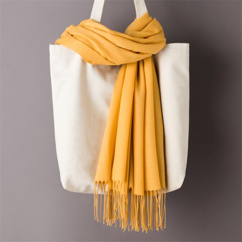 Luxury Brand Muslim Head Scarves for Women Plain Shawls and Wraps Solid Female Hijab Stole Pashmina Cashmere Foulard