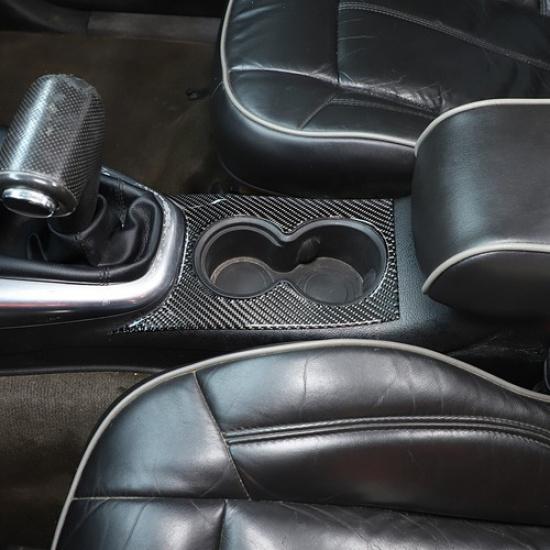 Carbon fiber Center Cup Holder Panel Trim Sticker For Hummer H3 2005-09