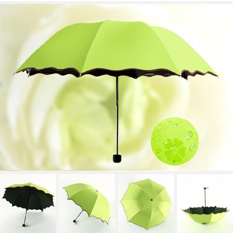 Blühender im Wasser Regenschirm 3-fach faltbare Sonnenschirme Tragbare Sonnenschirme für Reisen und Outdoor-Aktivitäten Damengeschenk