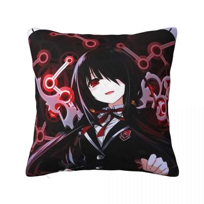 Cute Tohka Yatogami Yoshino Tokisaki Kurumi Square Pillow Case Date A Live Anime Cushion Covers Pillowcase for Home 18"x18"