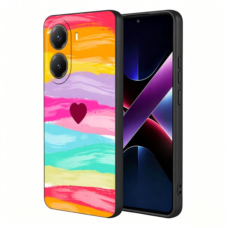 Rainbow Gradient Love Desgin Soft Phone Case for Xiaomi Poco X5 X6 X7 X8 Pro Max X3 F7 F8 Ultra M8 M7 M6 M5 Redmi 15 15C 14C 13C