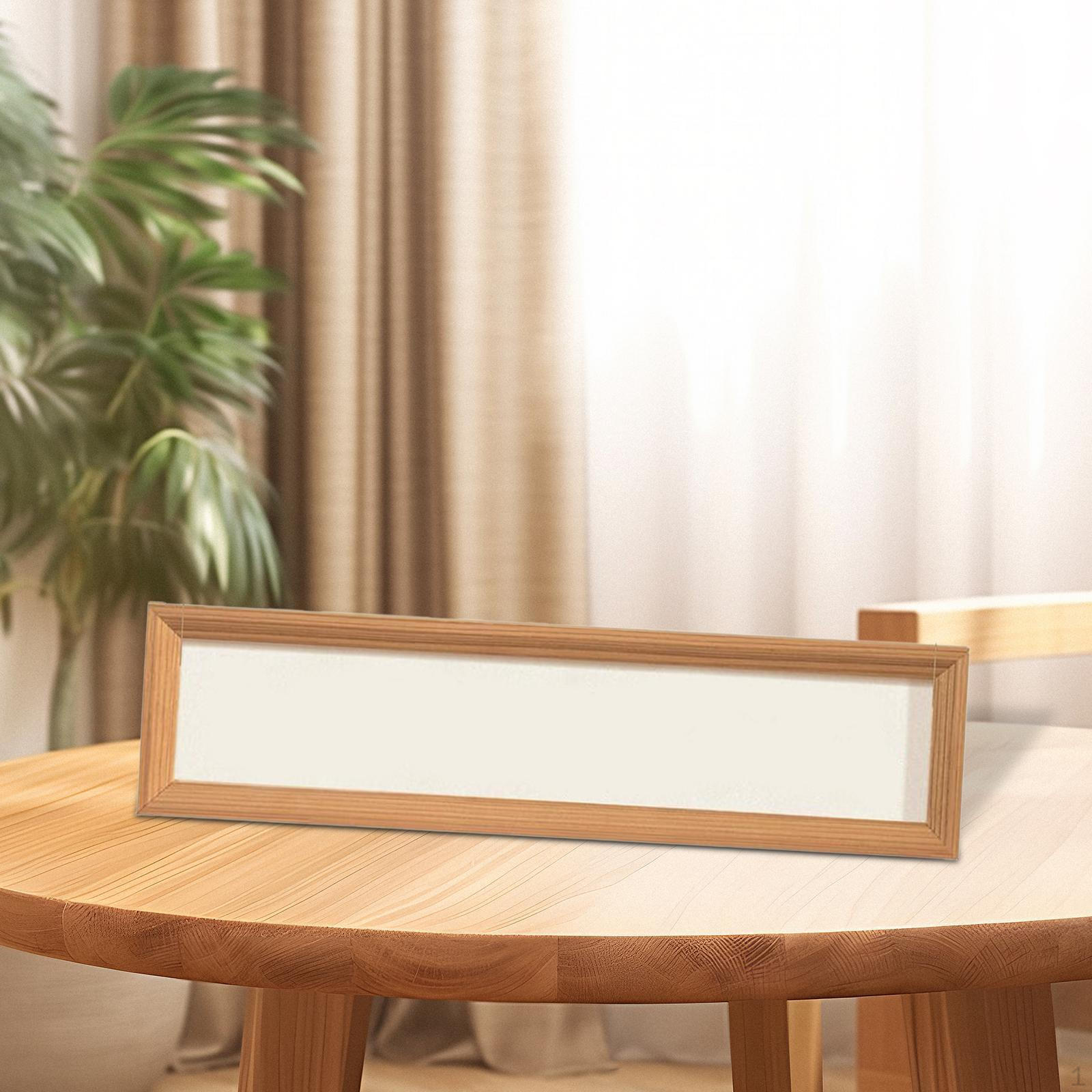 

1 Frame Rectangular Picture Wood Art Calligraphy Assembly Included Suitable for Office Bedroom 10.5cmx32cm_Wood Color