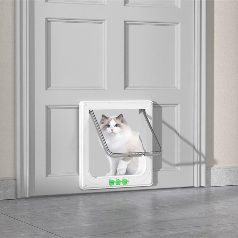 Cat Door Flap Entry and Exit Locking Cover Door/Window Mounted Clear Flap Get-in-whenever Upgraded Door