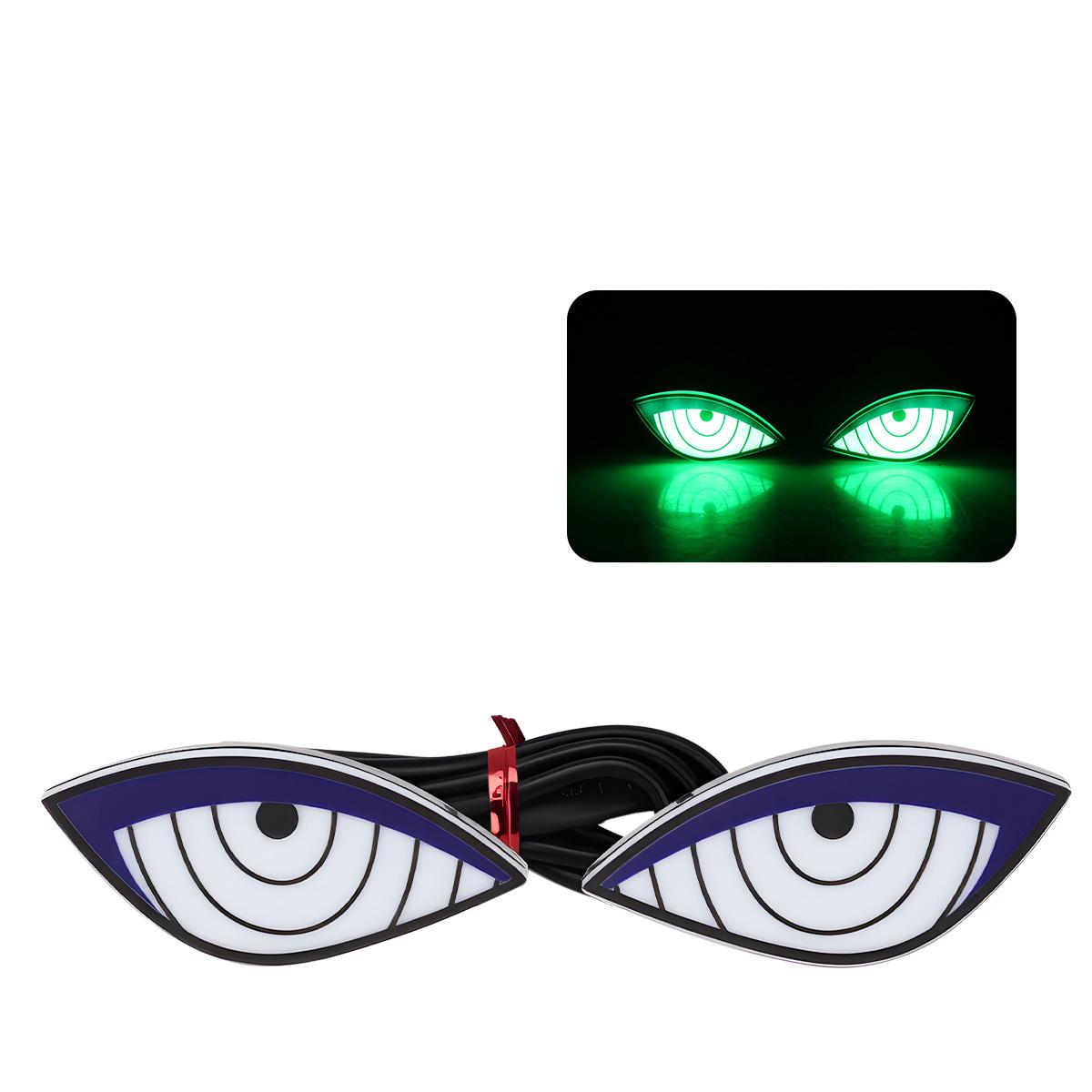 

2pcs LED Eagle Eye License Plate Lamp Headlight Super Bright Tail Brake Signal Light Warning Flash for Car Motorcycle Decoration зелёный