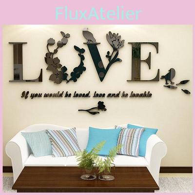 High-quality Home Decor 3d Mirror Love Wall Stickers For Diy Art Projects