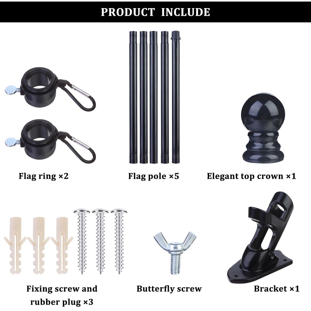 Flag Pole 6Ft Flag Pole Kit For House For Outdoor Garden Truck Use