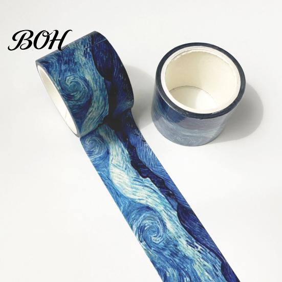 Painting Fragment Tape Washi Tape, Oil Decorative Masking Artist Patterns Adhesive Artistic for DIY Crafts, Junk Journal, Gift Wrapping, Scrapbooking