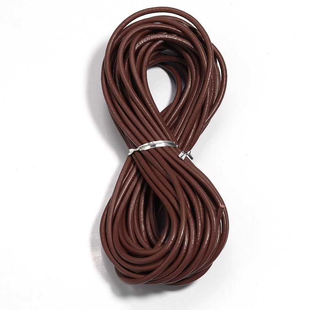 10yards/lot Genuine Leather Cord Dia 1/1.5/2/3mm Colored Round Leather Rope For DIY Bracelet Necklace Jewelry Making Accessories