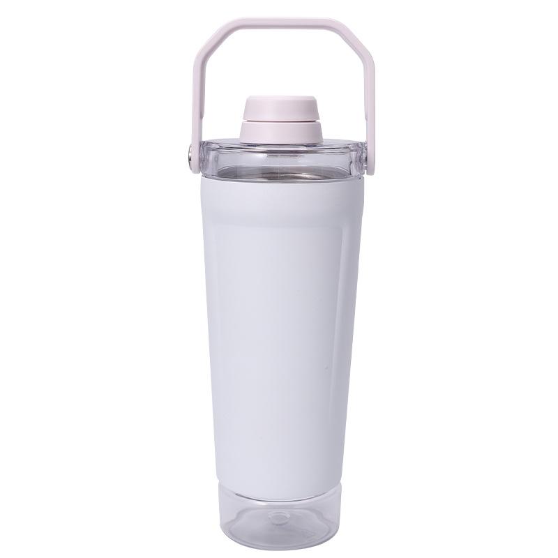 

New Double-layer Protein Powder Shaker Cup, 304 Stainless Steel Insulated Sports and Gym Water Cup with Storage Compartment 24oz белый