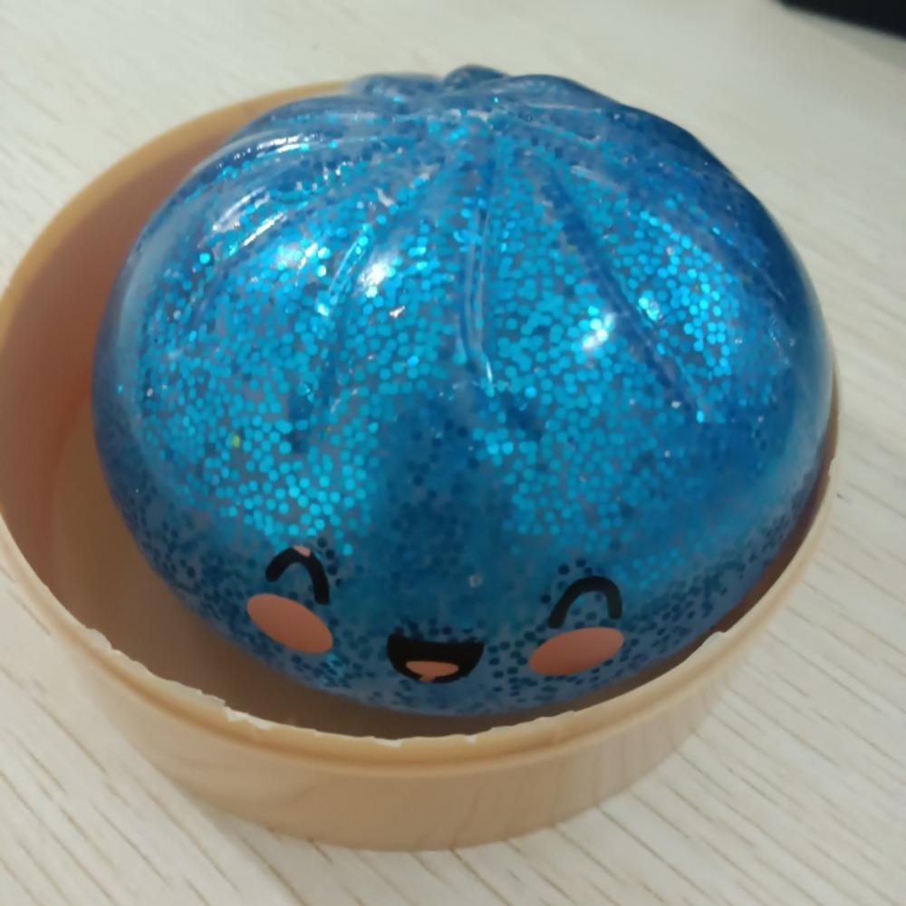 Glitzernder Knödel Quetschie Knödel-förmiges weiches Quetschspielzeug Brötchen Sensorische Bälle Jungen Mädchen