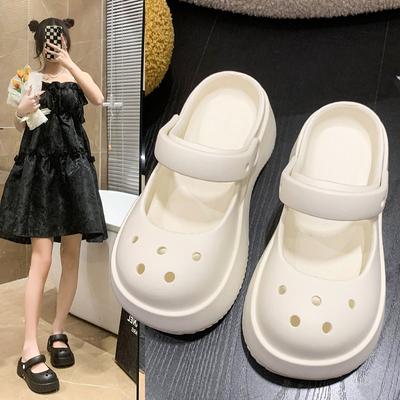 Non-slip Slippers Women's Summer Outer Wear Heightening  New Soft-soled Garden Two Wear Beach Shoes