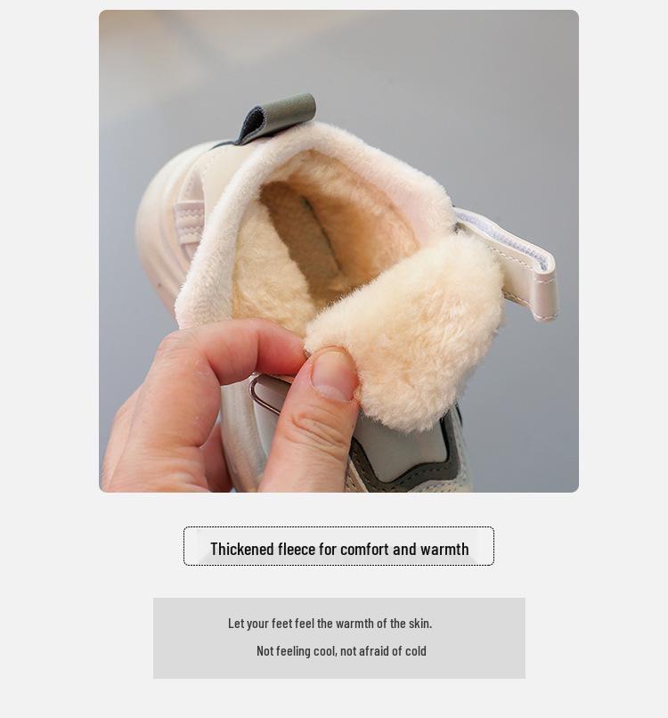 Winter-Baumwollschuhe für Jungen mit Samtfutter - Frostsichere Schneestiefel für kleine und mittelgroße Kinder