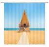 3D Shower Curtain Sunny Beach Seaside Landscape Printed Bathroom Curtain Waterproof Fabric With Hooks Home Decorate Bath Screen