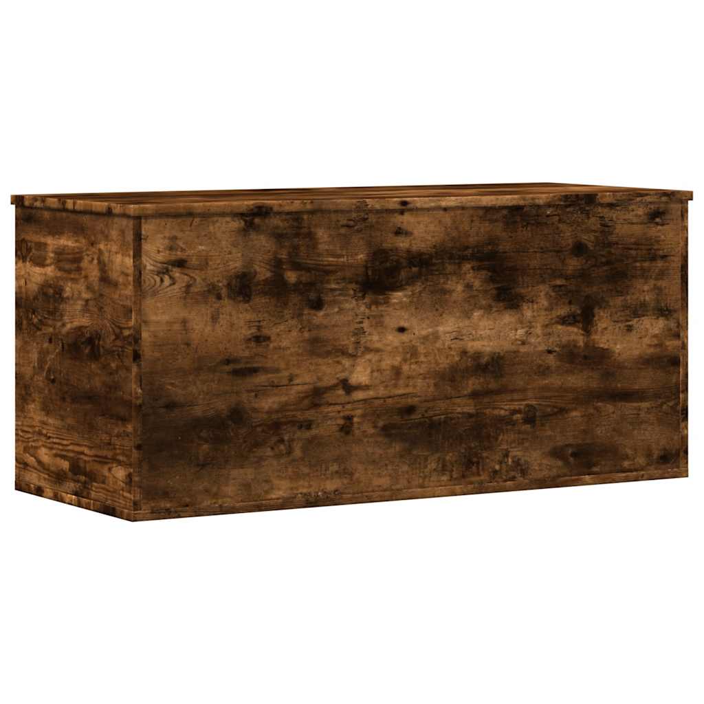 Chest In Smoked Oak Finish 100 X 42 X 46 Cm Wood Based Material