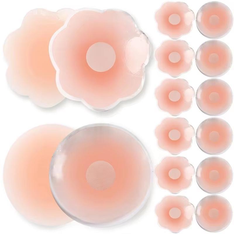 12Pcs Silicone Nipple Covers, Reusable Breast Pasties for Women, Invisible Chest Pads for Backless Dresses & Bathing Suits
