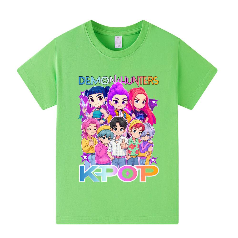 A1201 Kids Boys Girls Sajaboys Kpop Rumi Zoey Mira Print Short Sleeves T-shirt