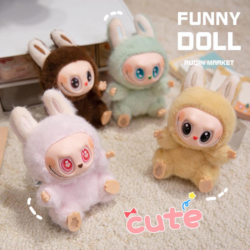 Rabbit Plush Toy Cartoon Cute Doll Bag Backpack Pendant Keychain Birthday Gift