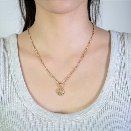 [Cisst liber] Hawaiian Jewelry Necklace for Men, Sun Motif, Coin Sun, Hypoallergenic, Surgical Stainless Steel, Gold