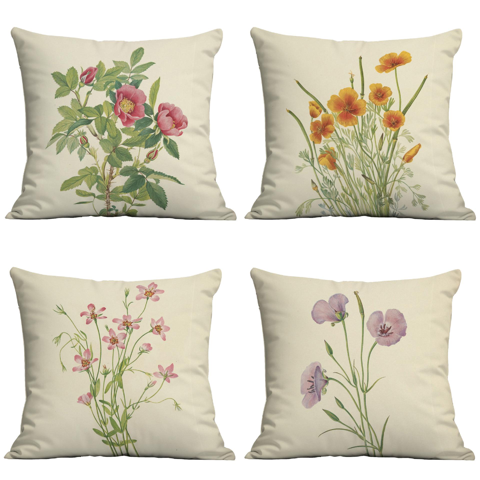 

Plant and Flower Pillowcase Spring Pillowcase Home Living Room Sofa Cushion Pillowcase 45 * 45Cm