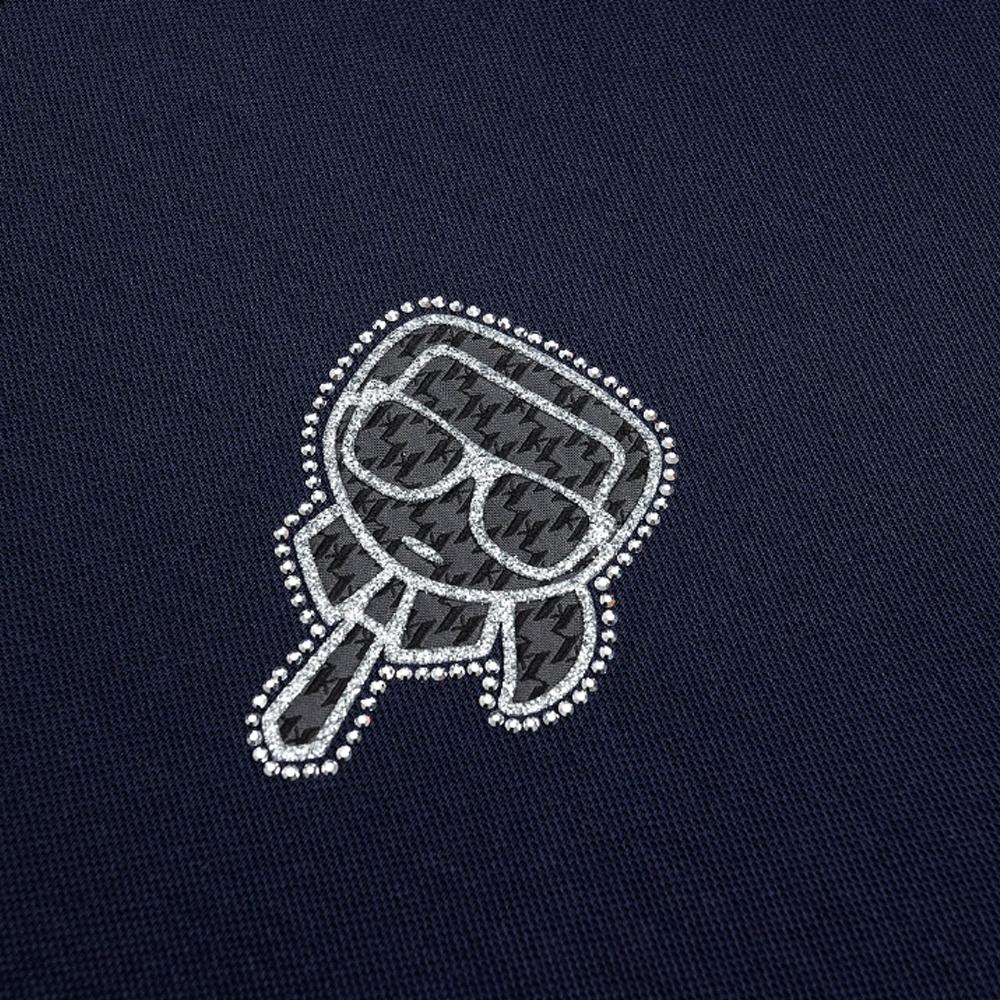 Karl Lagerfeld Comfortable Loose Short Sleeve Button Print Polo Shirt Men Tops 236M1745330
