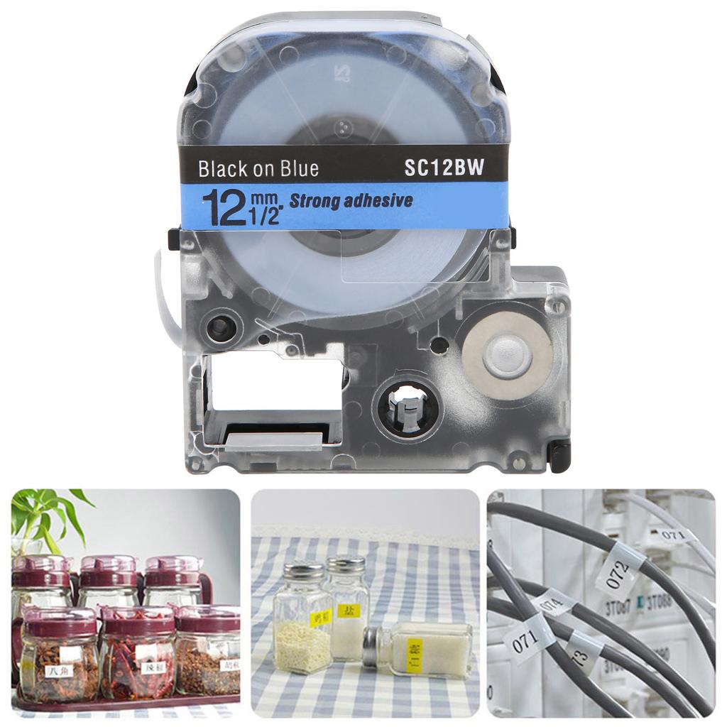 Labeling Tape Corrosion Wear Resistance 12mm Anti Corrosion Label Making for KING JIM Printer