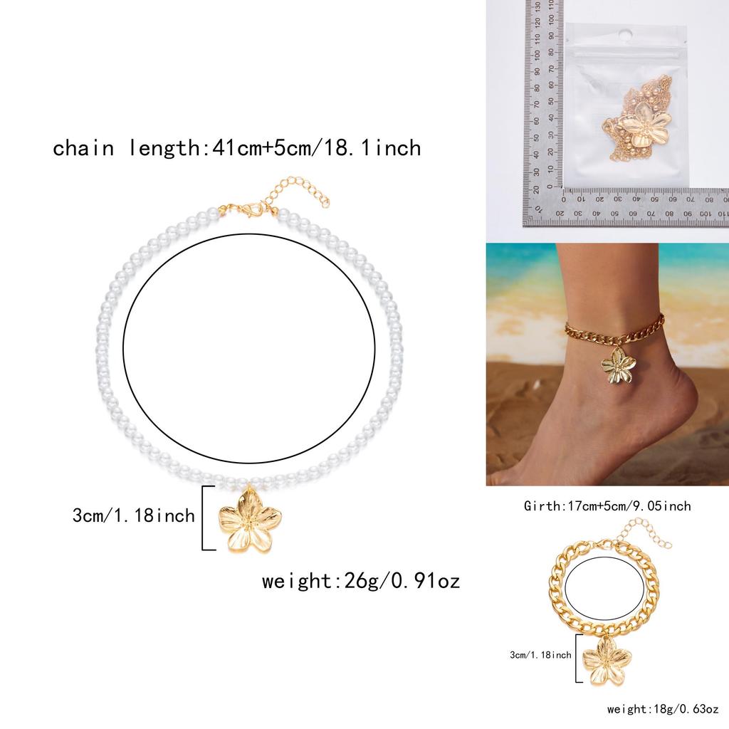 Floral Metal Pendant Necklace With Alloy Charm For Women Fashion Jewelry Set