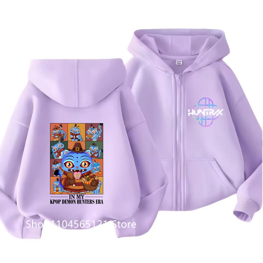 Zip Up Sweatshirts Kpop Demon Hunters Hoodie Children Clothes Kid Girls Boys Sweatshirt Sajaboys Zipper Hoody Baby Casual Tops