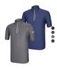 EXTRASPORTY Tension Plus Men'S Melange Short Sleeve Zip-Up T-Shirt (A11Lt027M) 4 Colors