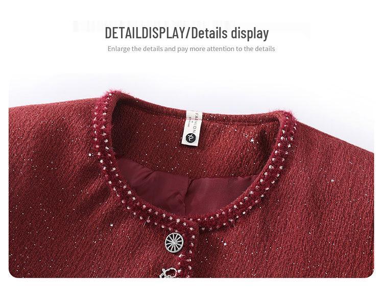 Mom's 2025 Spring-Autumn Fashion Short Jacket for Middle-Aged & Elderly Women - Stylish Little Fragrance Cardigan