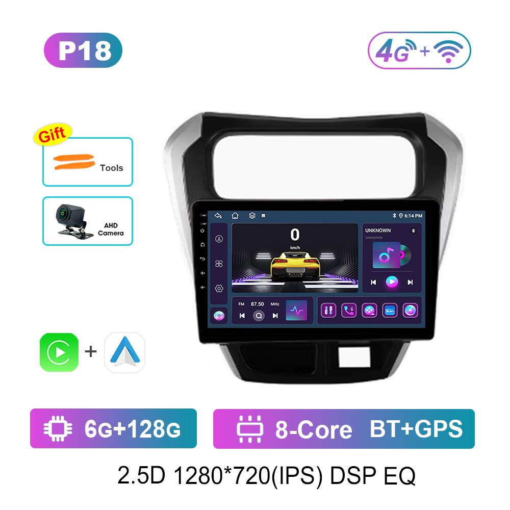 Carplay Android System 9'' for SUZUKI Maruti Alto 800 2014 Navi GPS Car Video Multimedia Player WiFi+4G Split Screen DSP Stereo