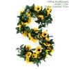 Slunečnice Umělé květiny Vinná réva Hedvábí Umělá rostlina Ratanová girlanda pro svatební oblouk Domácí zahrada Dekorace DIY Nástěnný věnec