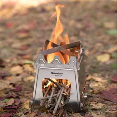 Camping-Holzofen mit Balg, tragbarer, faltbarer, leichter Titan-Holzofen für Rucksackreisen