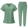 Unisex Beauty Salon Scrub Set: Short Sleeve, Stretch, ICU-Ready